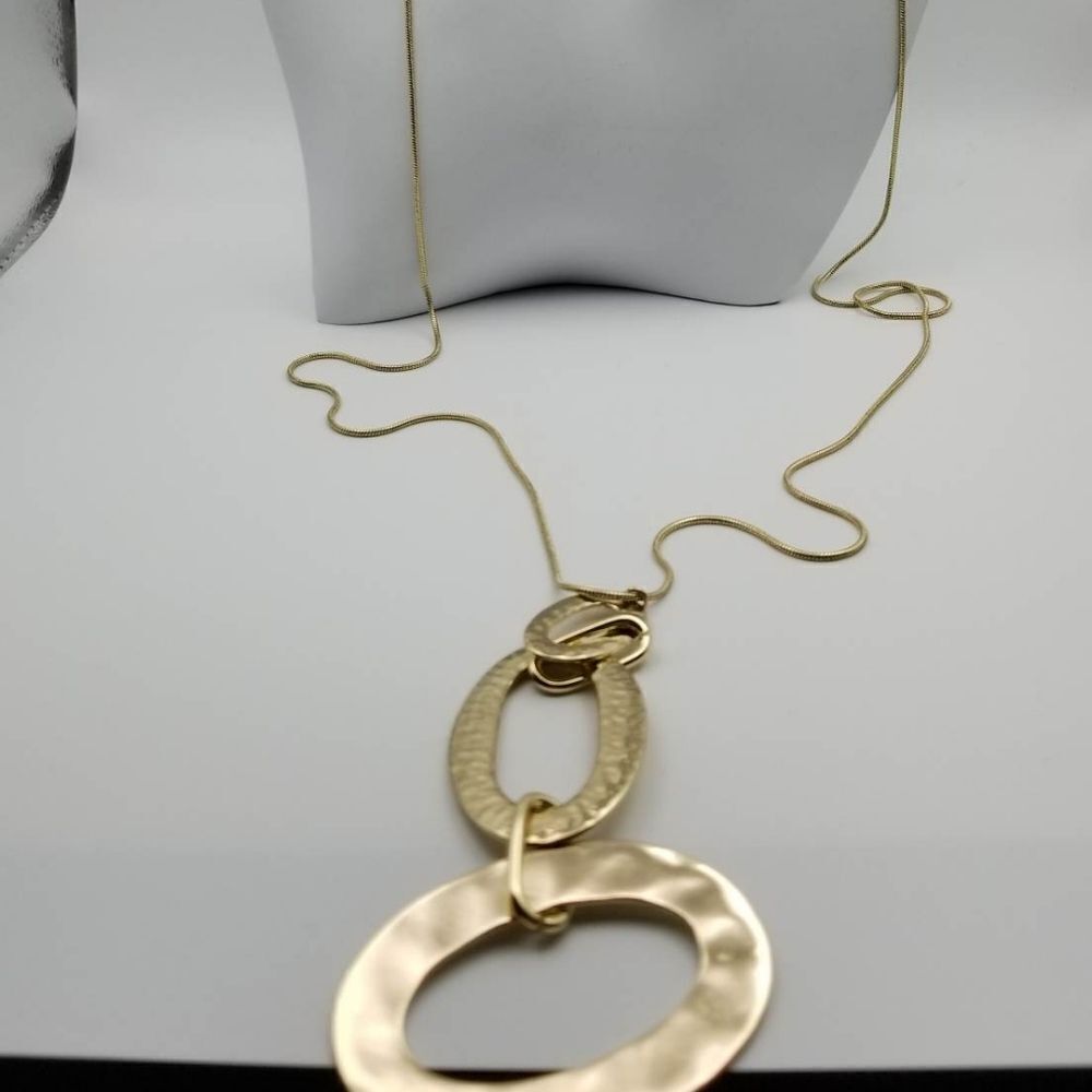 Pharoah link gold‎ tone frost necklace